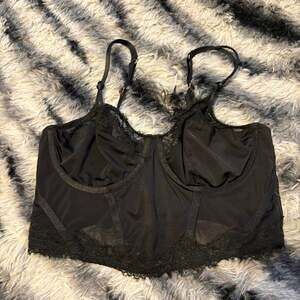 Auden Black Lace Longline Corset Bralette, Underwire, Size M - Y2K Alt Style